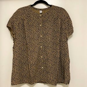 Animal print short sleeve shirt, worn once.